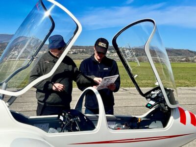 A Pte being tested on local rules and regulations before completing his solo check flight.